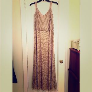 Adrianna Papell Art deco blouson beaded gown